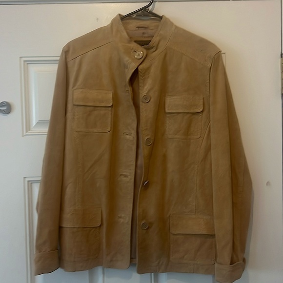 Vintage Size L tan suede Leather Jacket EUC- John Paul Richard Leather - Picture 1 of 9
